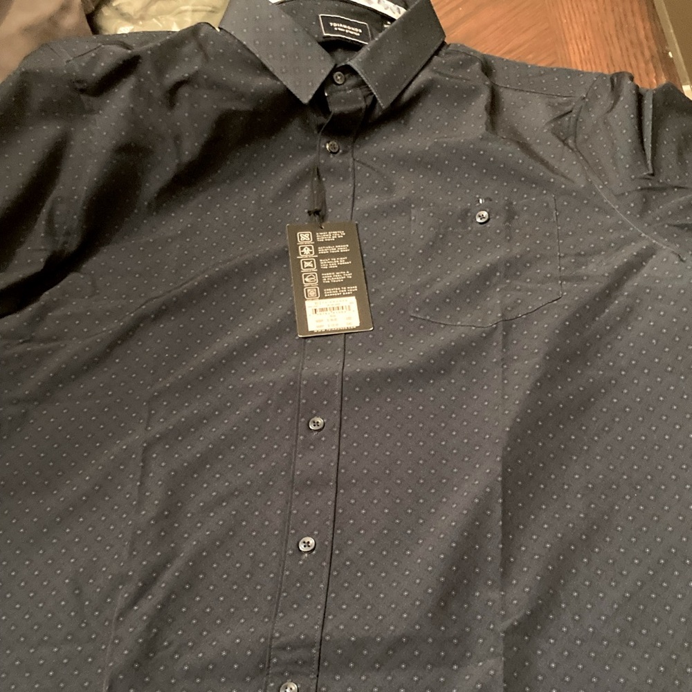 7 diamonds 4 way stretch long sleeve dress shirt
